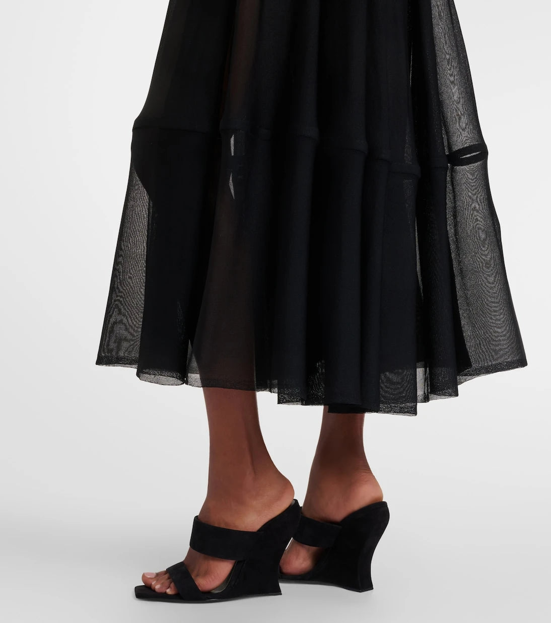 Alaïa - Semi-sheer midi skirt