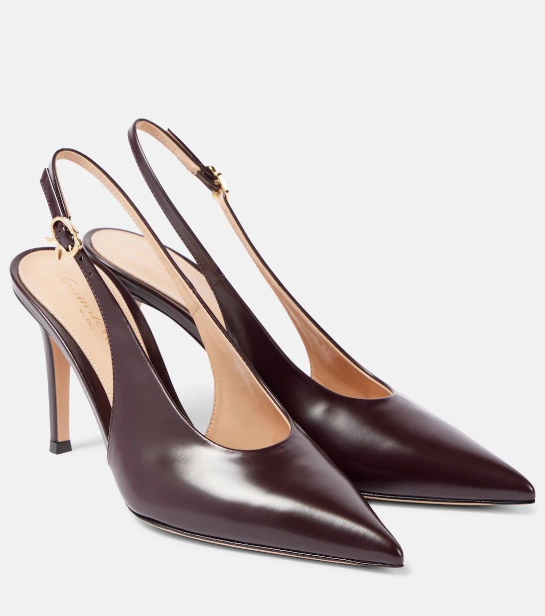 Gianvito Rossi - Robbie 85 patent leather slingback pumps