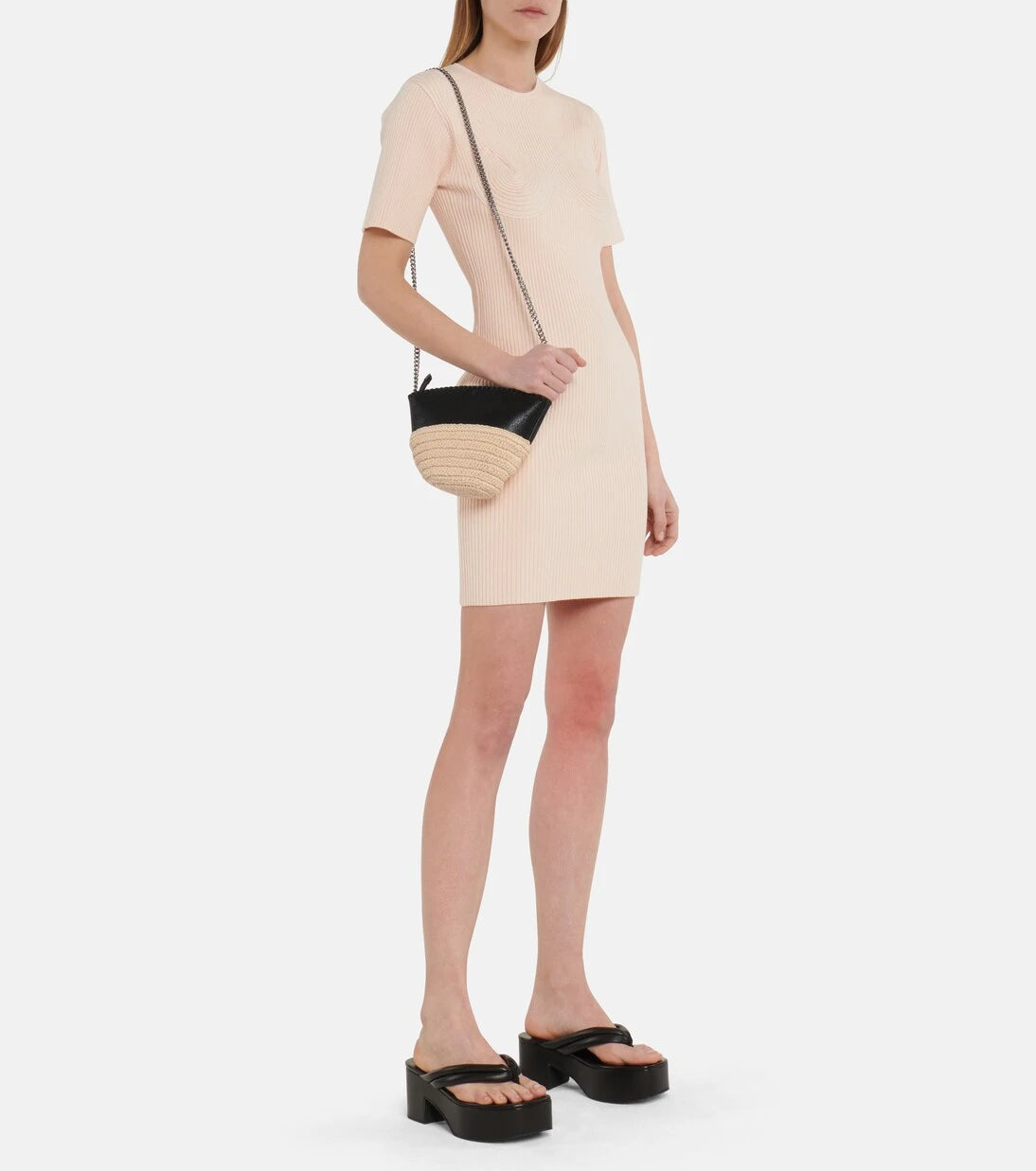 Stella McCartney - Ribbed-knit cotton-blend minidress