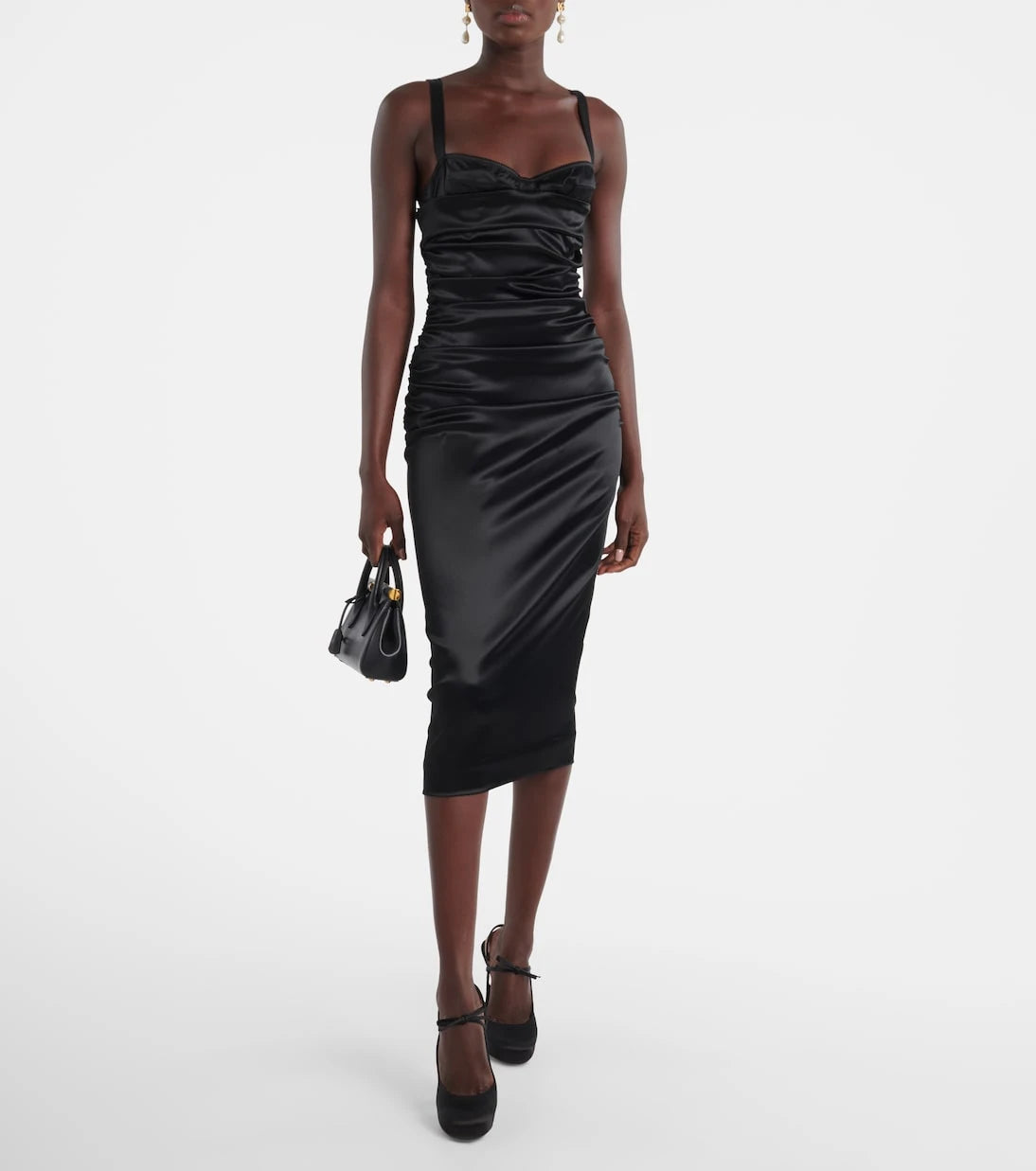 Dolce&Gabbana - Ruched satin bustier dress