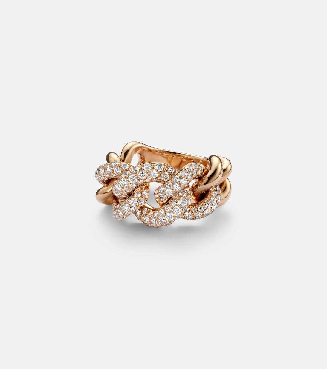 Pomellato - Catene 18kt rose gold ring with white diamonds