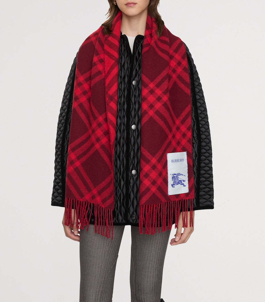 Red Cashmere Check Scarf