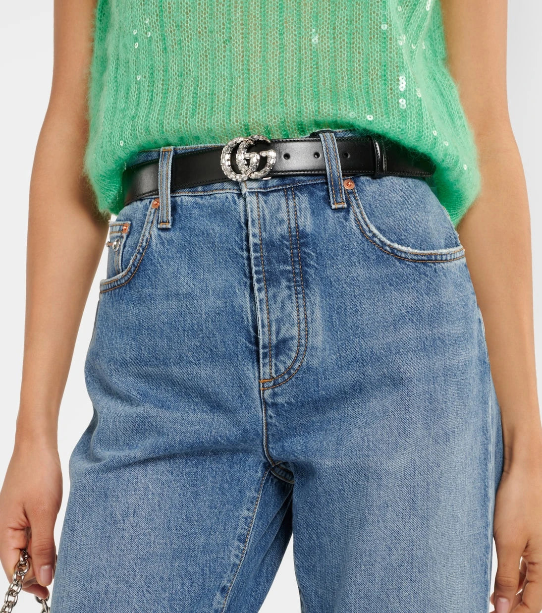 Gucci - GG Marmont embellished leather belt