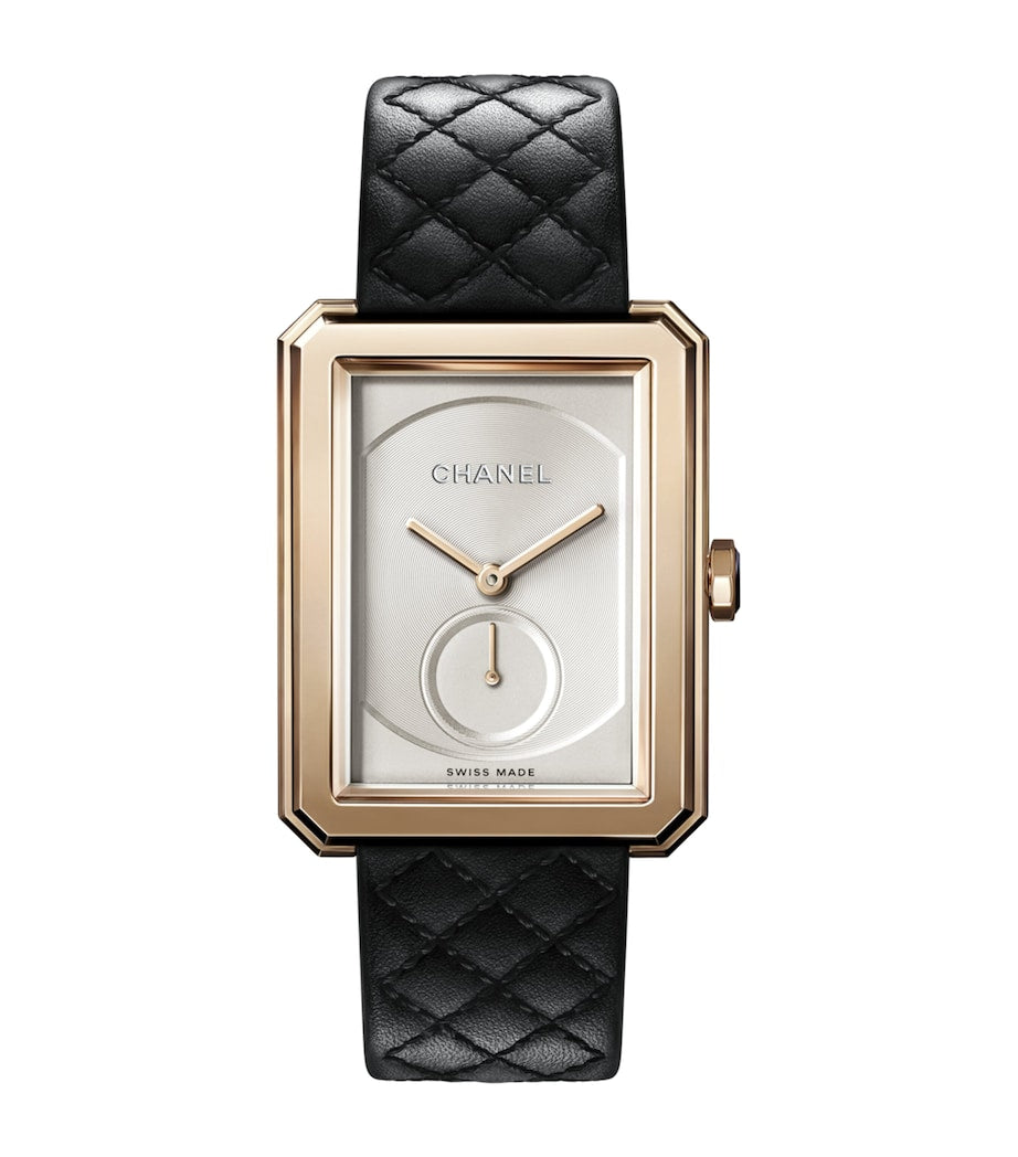 CHANEL Large Beige Gold BOY·FRIEND Watch 28.6mm