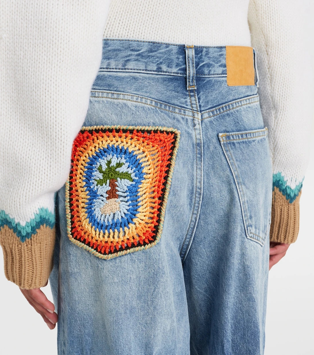 Alanui - Sunny Crochet wide-leg jeans