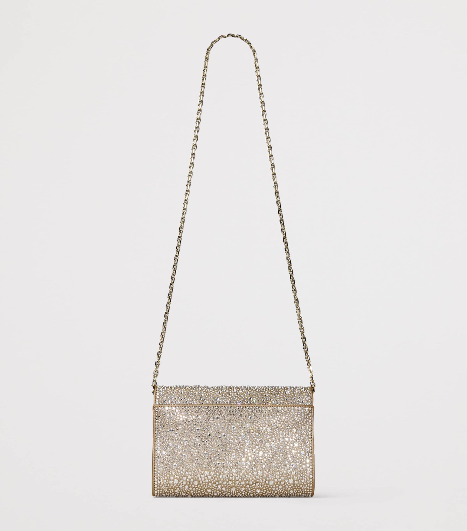Jimmy Choo Gold Crystal-Embellished Curve Clutch Bag