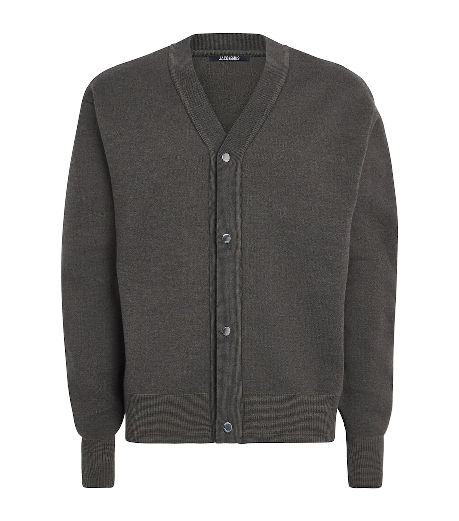 Beige Merino-Blend Doppio Cardigan