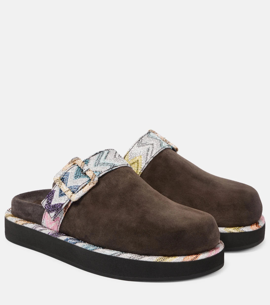 Missoni - Zigzag suede clogs