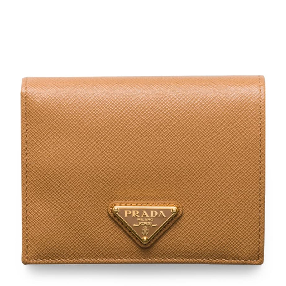 Prada Neutral Small Saffiano Leather Wallet