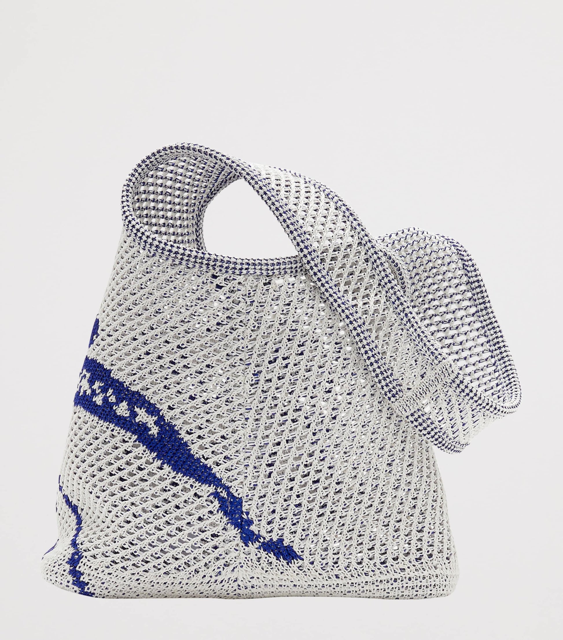 White Small Crochet Equestrian Knight Design Shoulder Bag