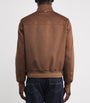 Agnona Brown Cashmere High-Neck Bomber Jacket