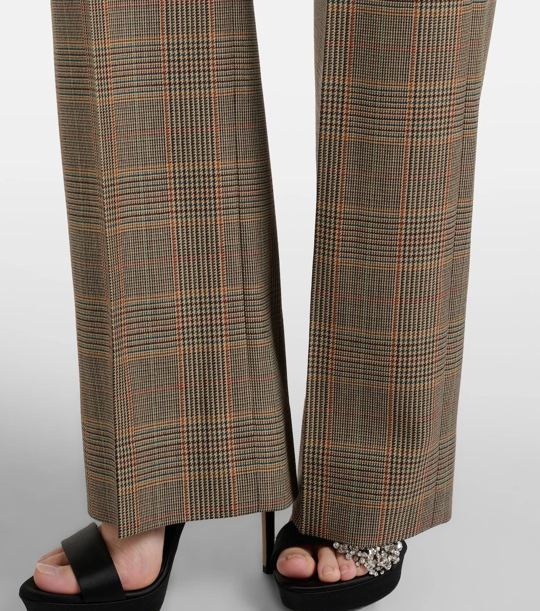 McQueen - Country Check high-rise wool straight pants