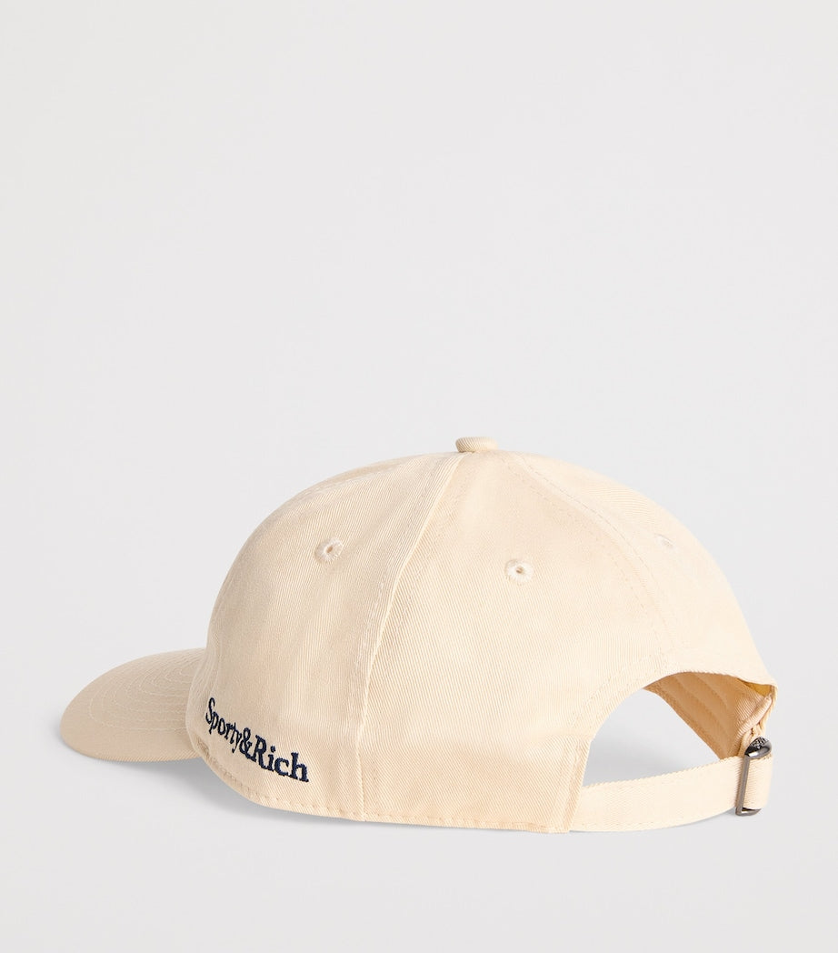 Ivory Cotton Embroidered Baseball Cap