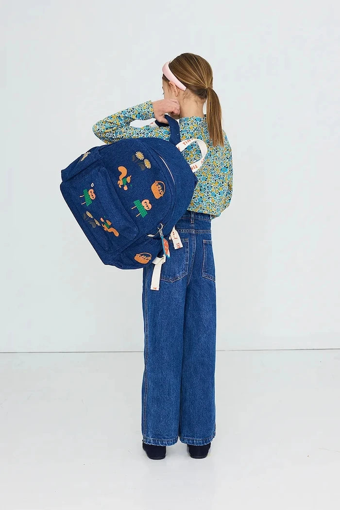 Çocuklar için denim sırt çantası TINY APPLES DENIM BACKPACK