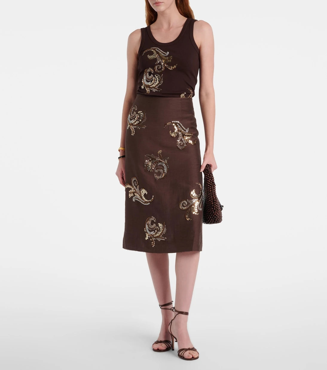 Xu Zhi - Sequined midi skirt