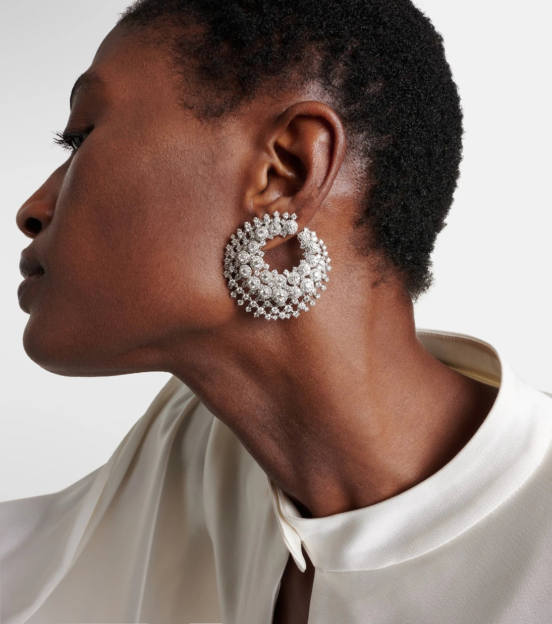 Yeprem - Y-Couture 18kt white gold earrings with diamonds