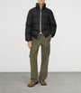 Burberry Black Down Checked-Tape Puffer Jacket