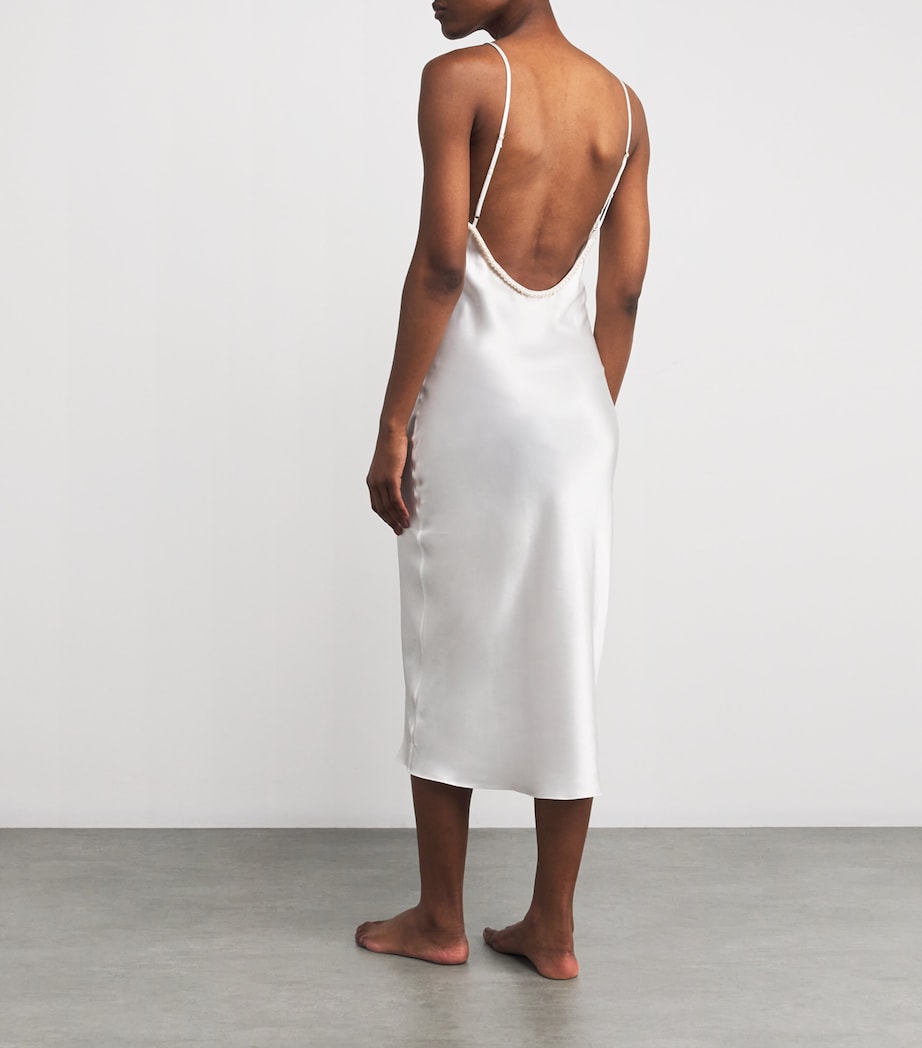 Gilda & Pearl Ivory Silk Girl Loves Pearl Long Slip Dress
