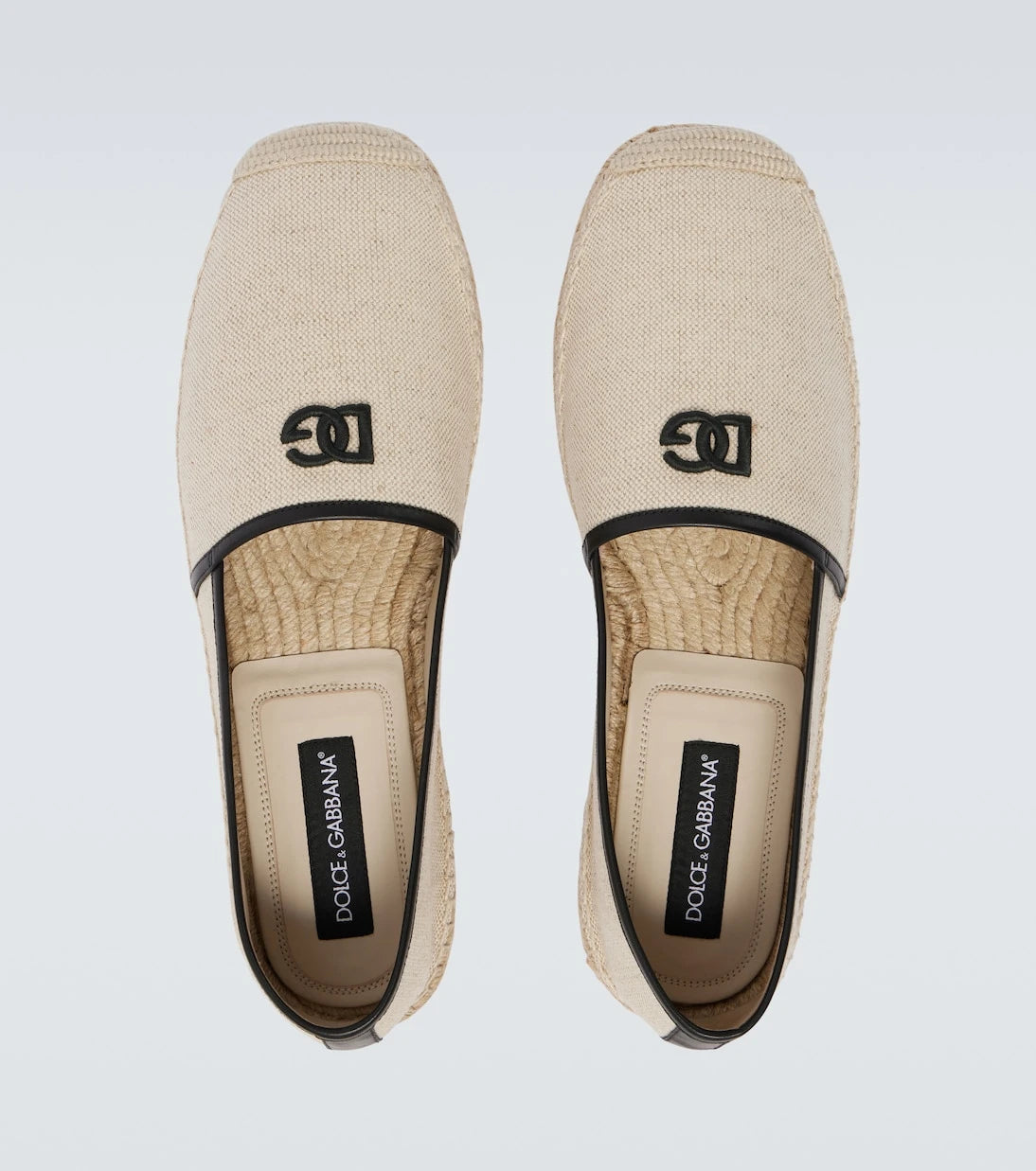 Dolce&Gabbana - DG Leather-trimmed espadrille sandals