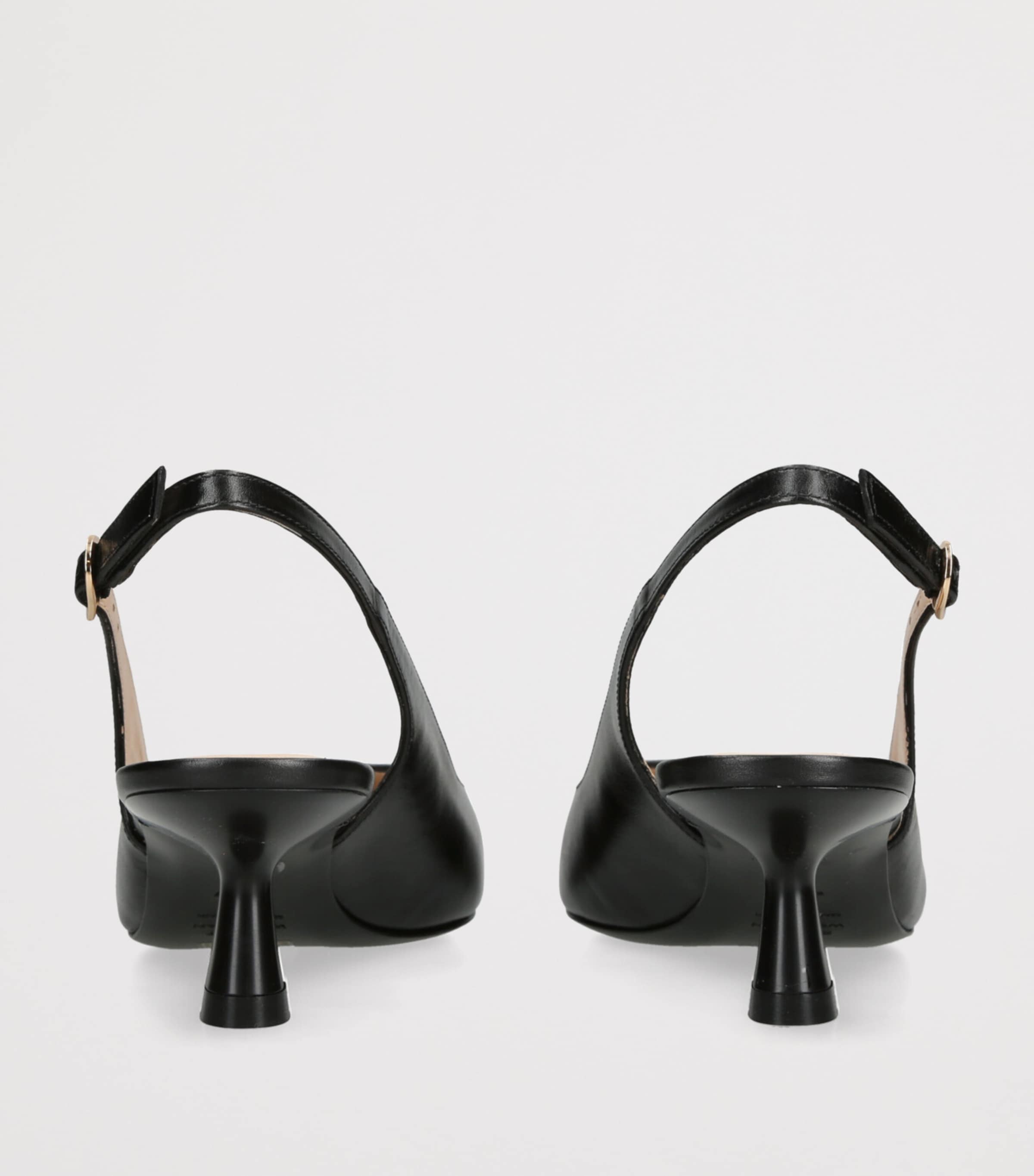 Black Leather Stuart Sculpt Slingback Pumps 50