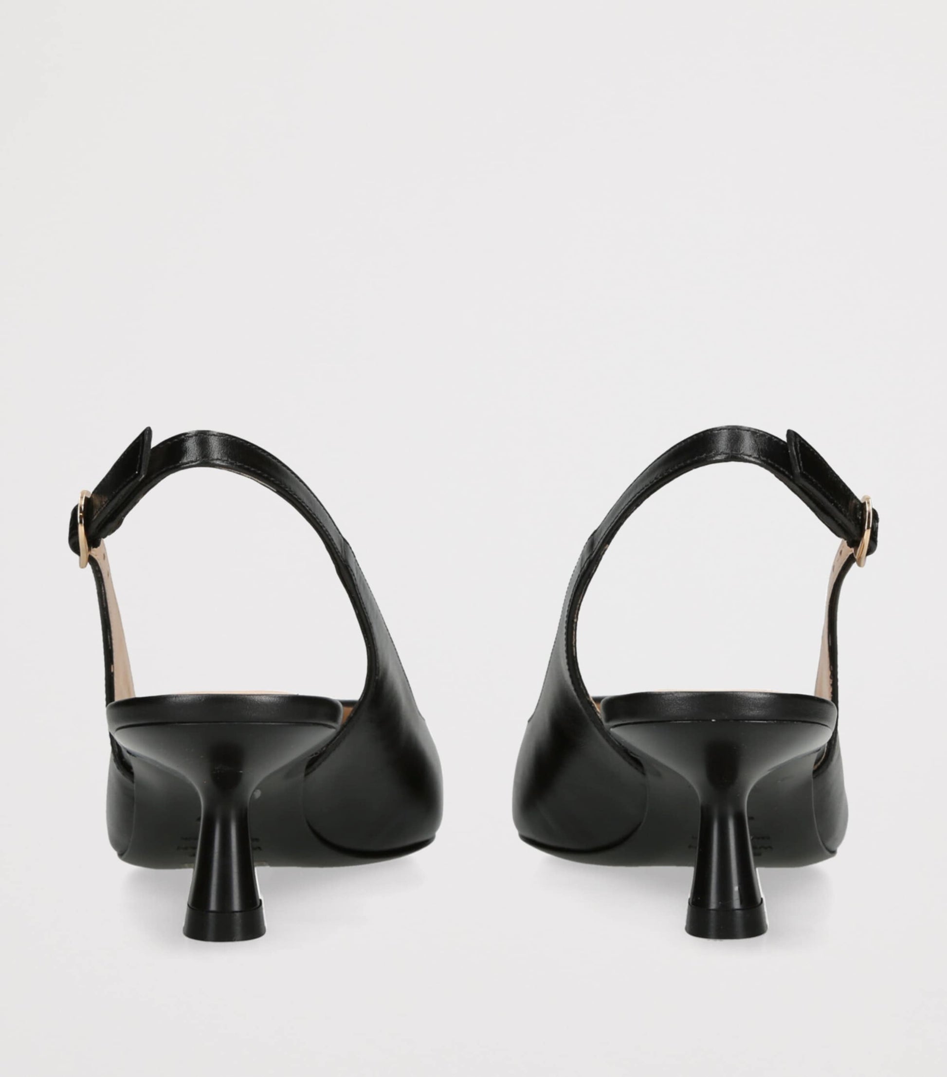 Black Leather Stuart Sculpt Slingback Pumps 50