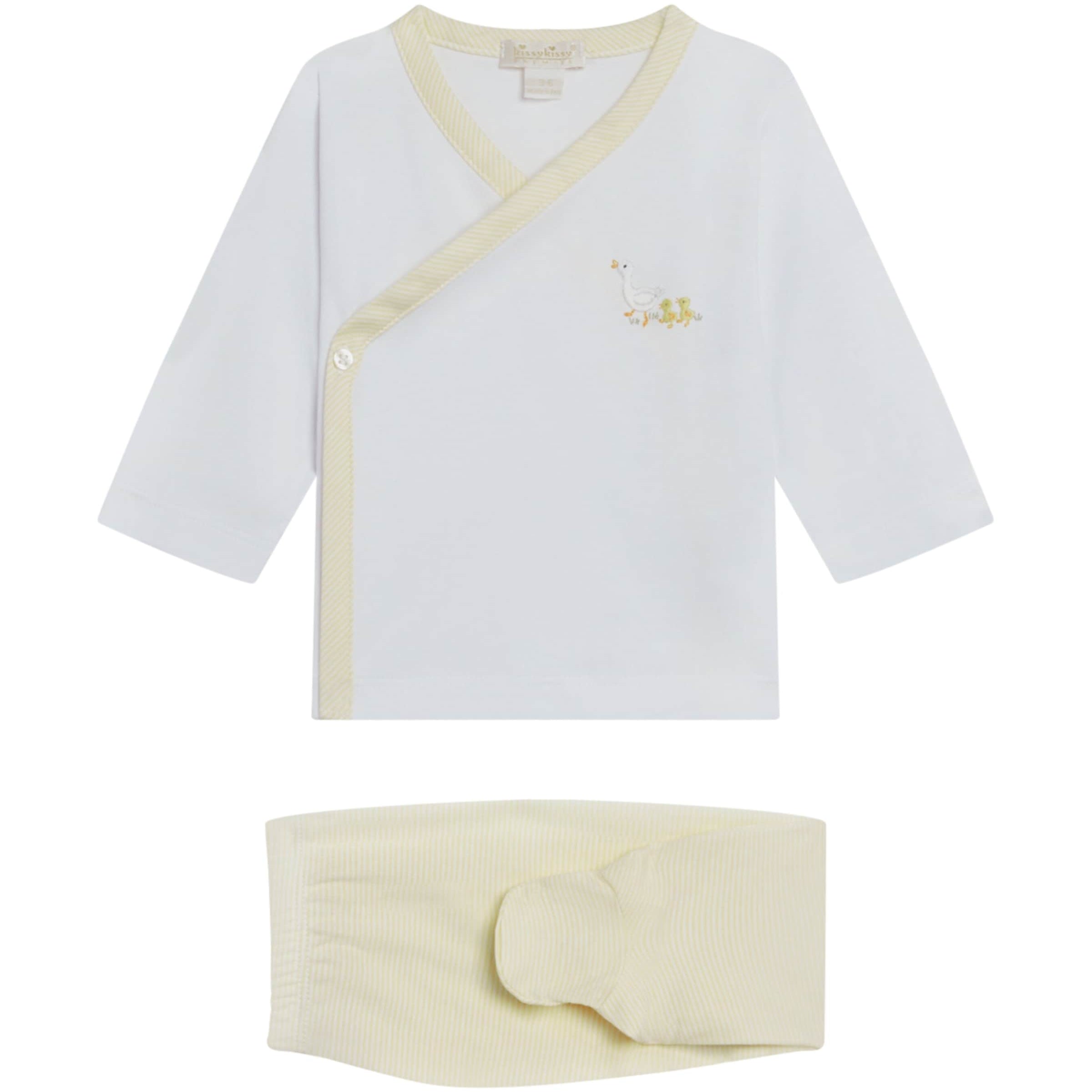 Pima Cotton Duckling Top and Footed Trousers Set (Newborn-6 Months)