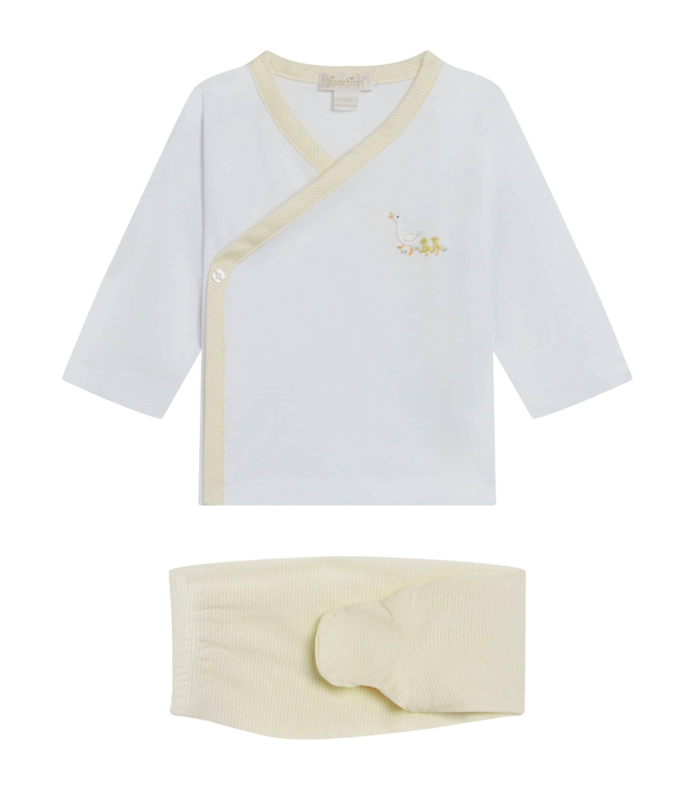 Pima Cotton Duckling Top and Footed Trousers Set (Newborn-6 Months)