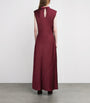 ME+EM Red Satin Draped Maxi Dress