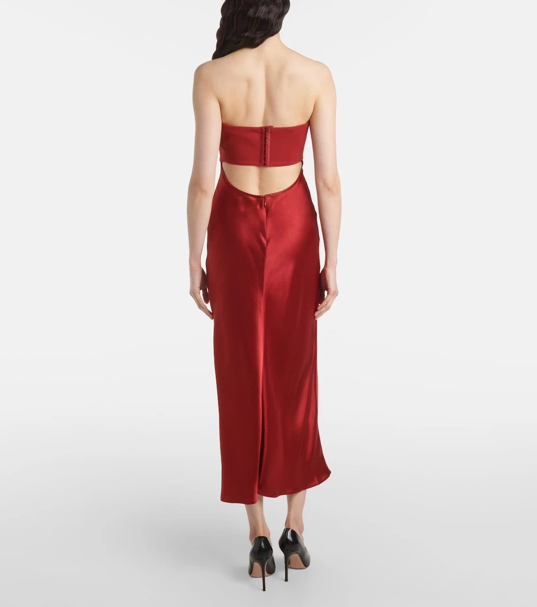 Staud - Wayfaring ruched ponte and satin gown
