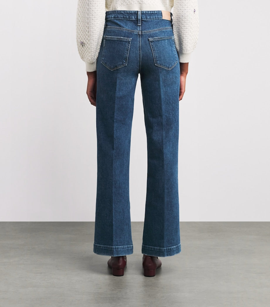 PAIGE Navy Leenah Wide-Leg Jeans