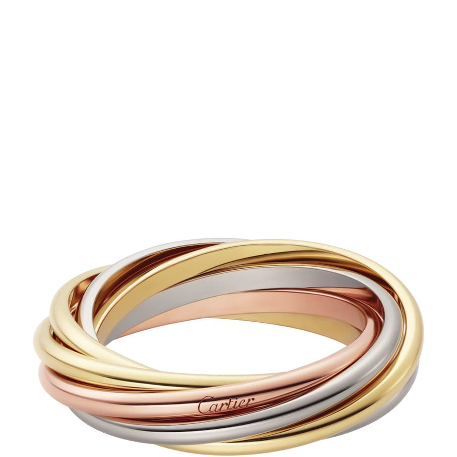 Cartier White, Yellow and Rose Gold Trinity Ring