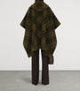 Burberry Beige Reversible Wool Check Hooded Cape