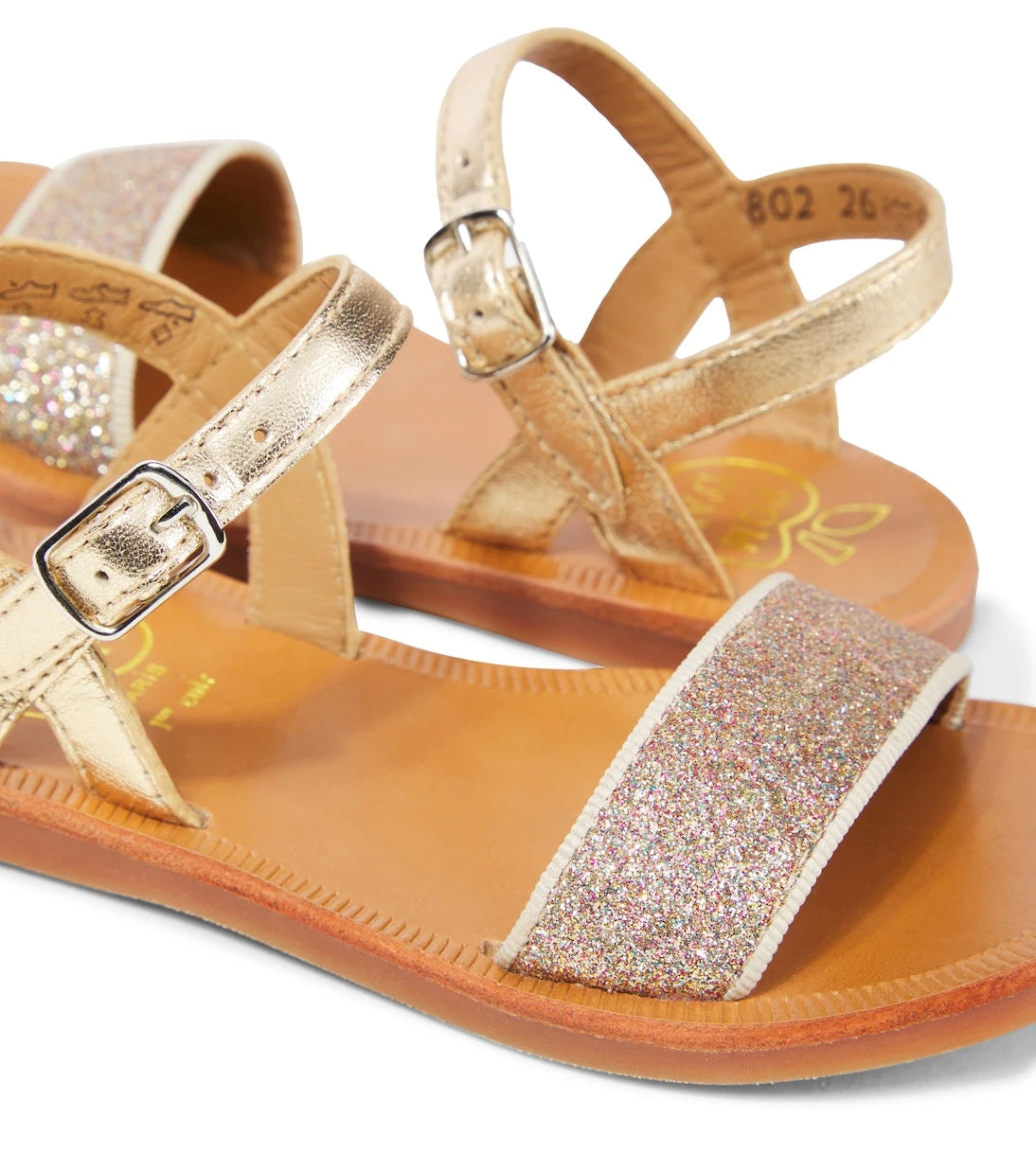 Pom d'Api - Plagette glitter leather sandals