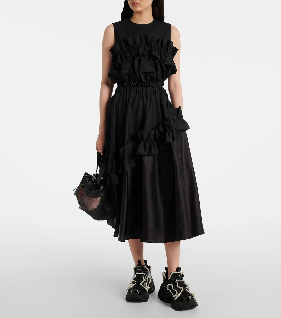 Noir Kei Ninomiya - x Reebok embellished platform sneakers