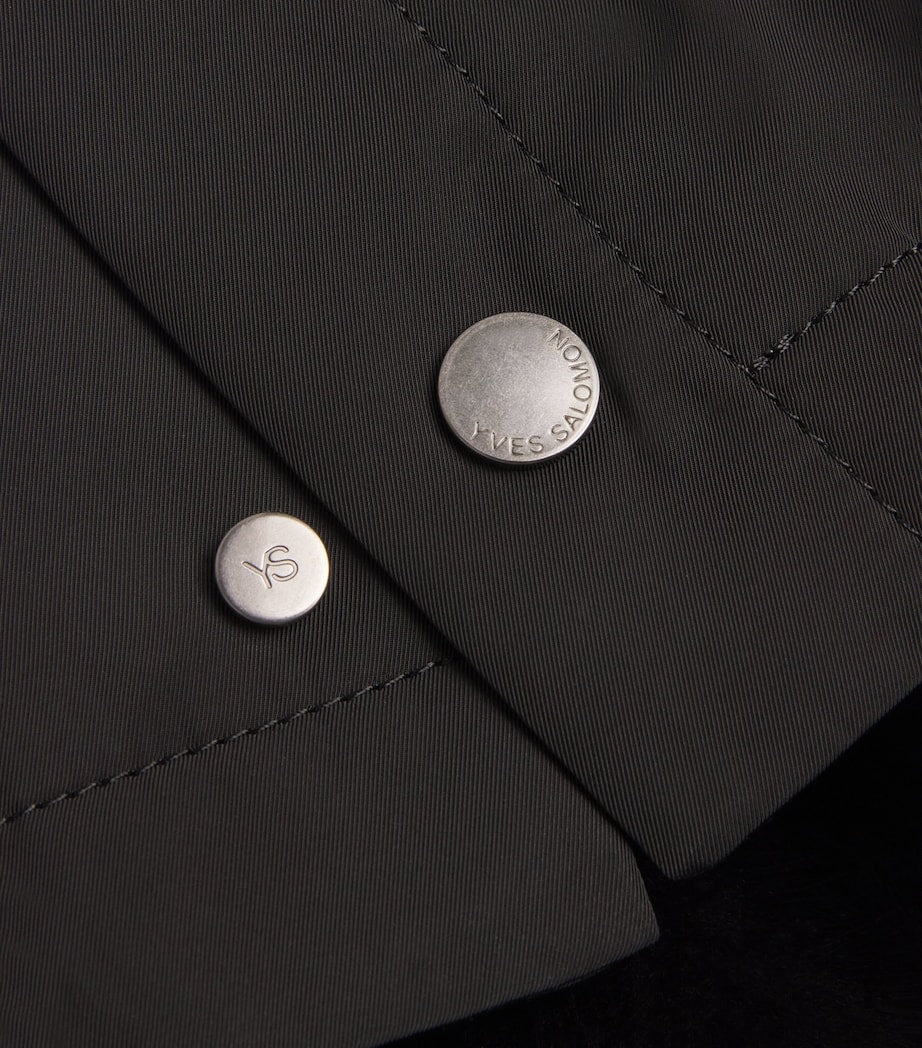 Yves Salomon Black Mink Technical Parka Jacket (64cm)