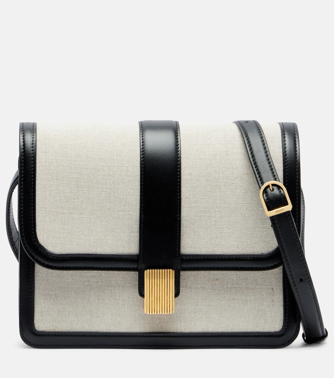 Khaite - Blake leather-trimmed canvas crossbody bag