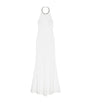 Satin Embellished Halterneck Dress IVORY