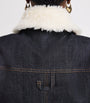 Jacquemus Navy Shearling-Trim Denim Bomber Jacket