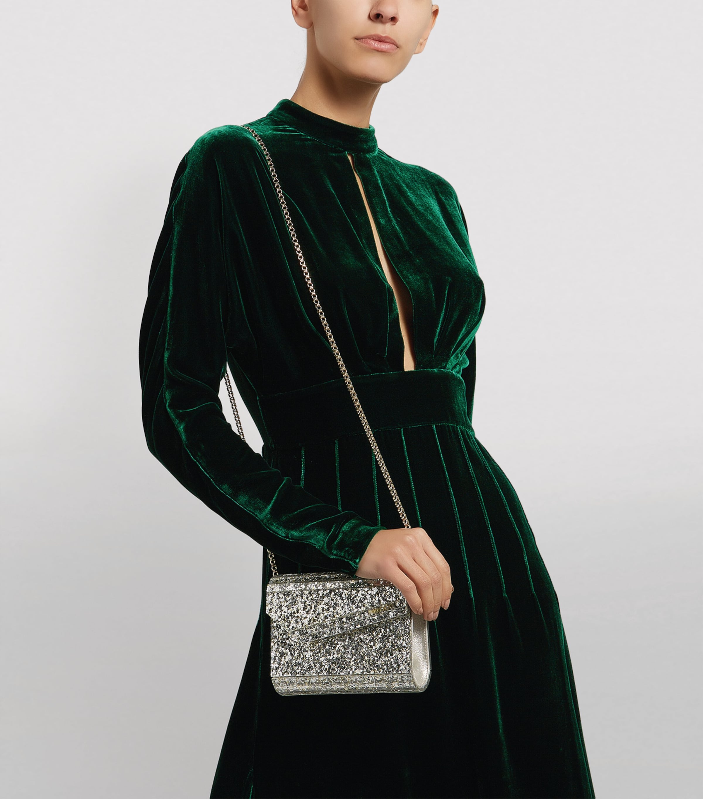 Neutral Glitter Candy Clutch Bag