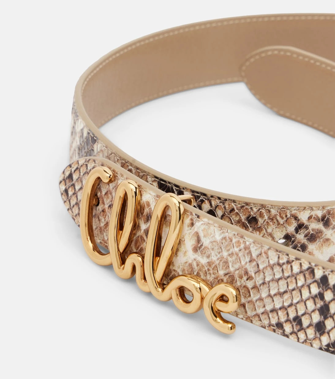 Chloé - Chloé Iconic snake-effect leather belt