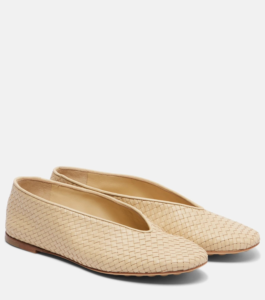Bottega Veneta - Rosa Intrecciato leather ballet flats