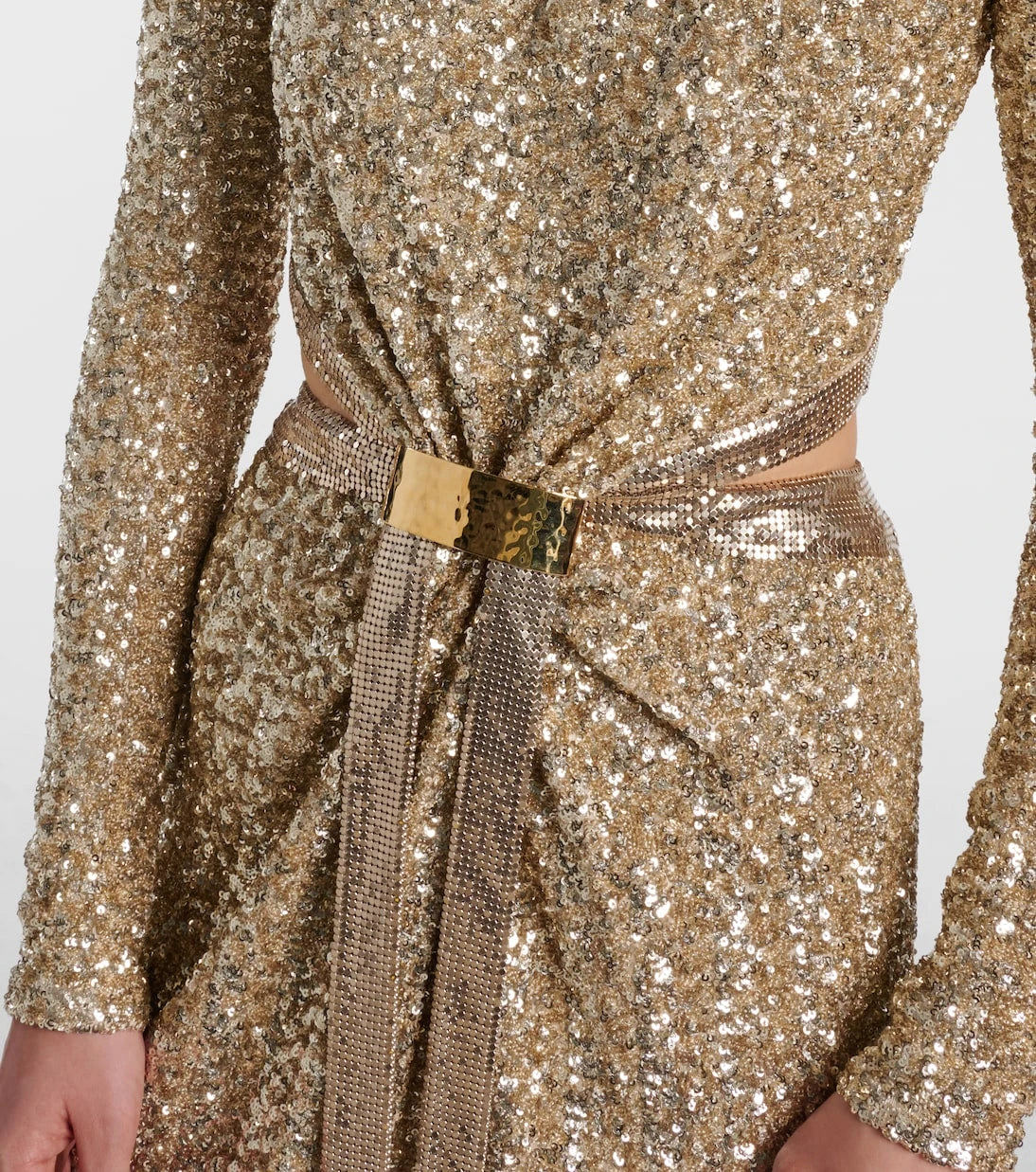 Rabanne - Sequined gathered gown