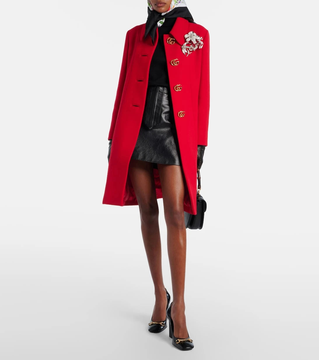 Gucci - Leather zip-up miniskirt