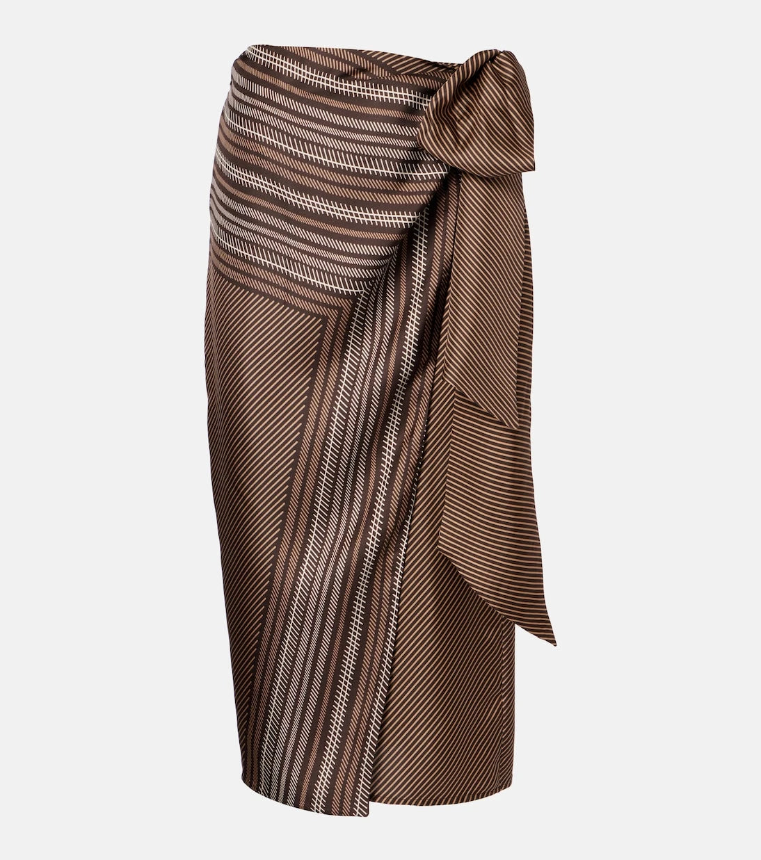 Max Mara - Edro striped silk wrap skirt