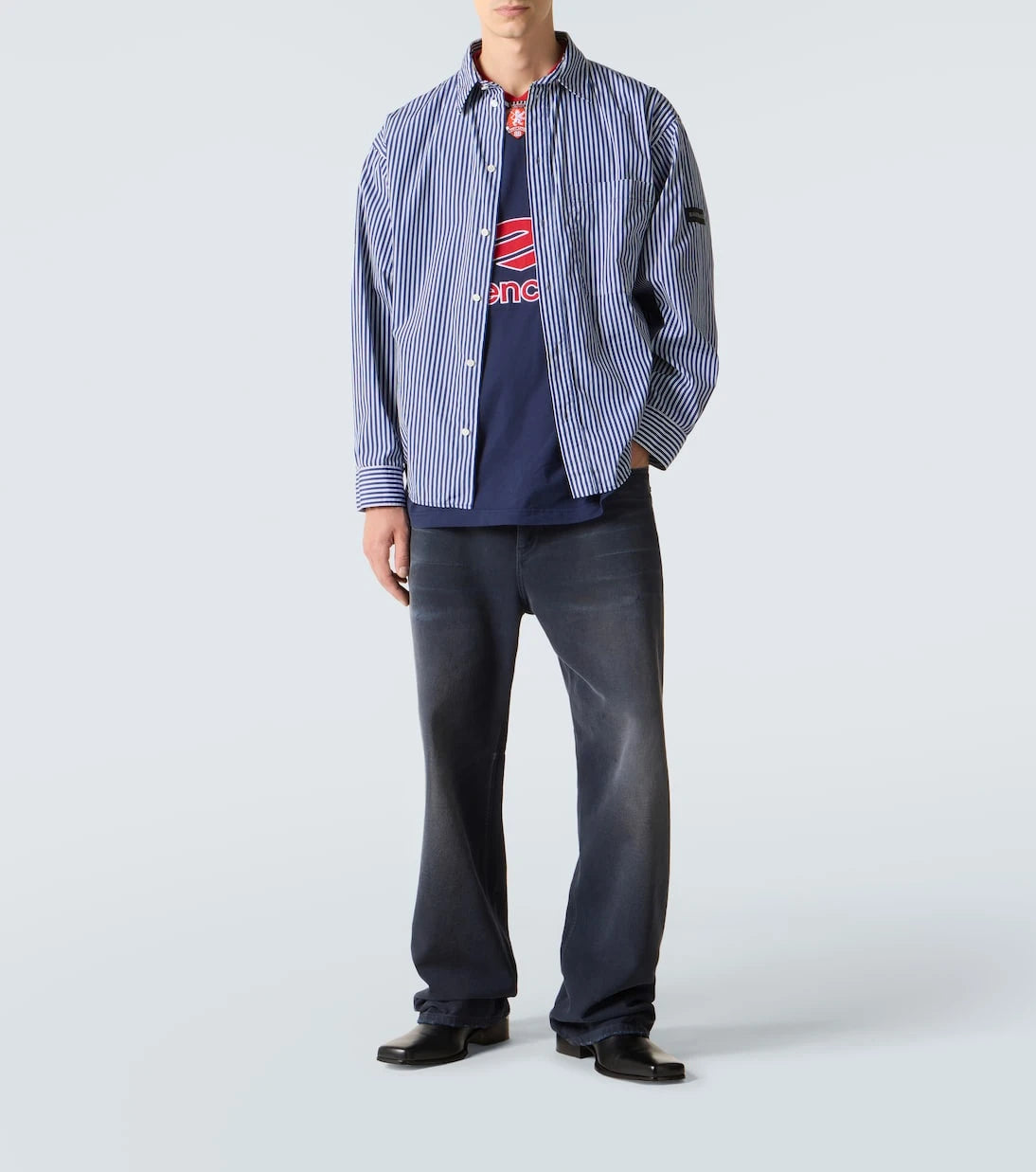 Balenciaga - Striped cotton-blend poplin shirt
