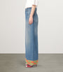 Valentino Blue Decorated-Trim Wide-Leg Jeans