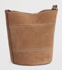 White Suede Bucket Bag