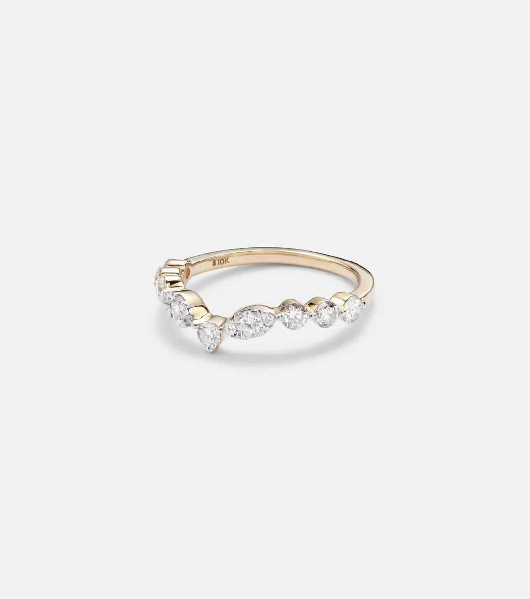 Stone and Strand - خاتم ميوز تيارا من الذهب عيار 10 قيراط مع الماس