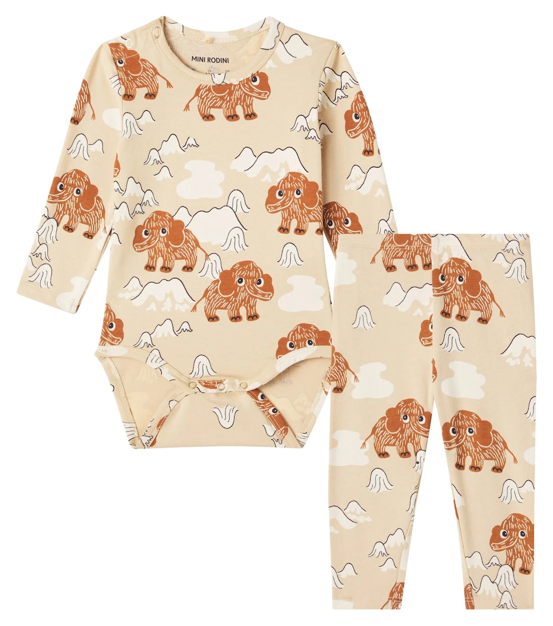 Mini Rodini - Baby Mammoth cotton-blend bodysuit and pants set