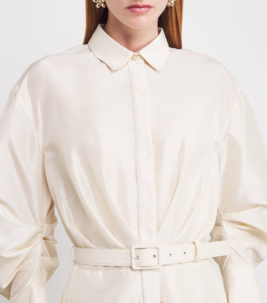 Taffeta Maple Midi Shirt Dress CREAM